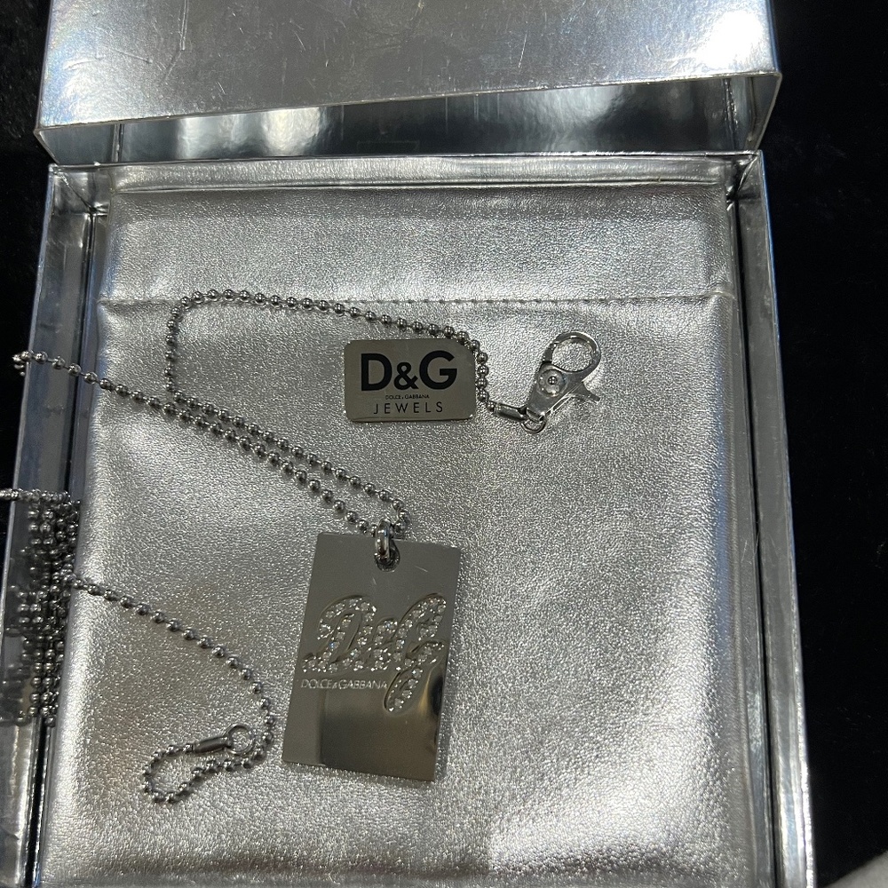 Dolce Gabana   dog tag charm and chain used a couple of times